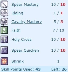 holy cross paladin skills